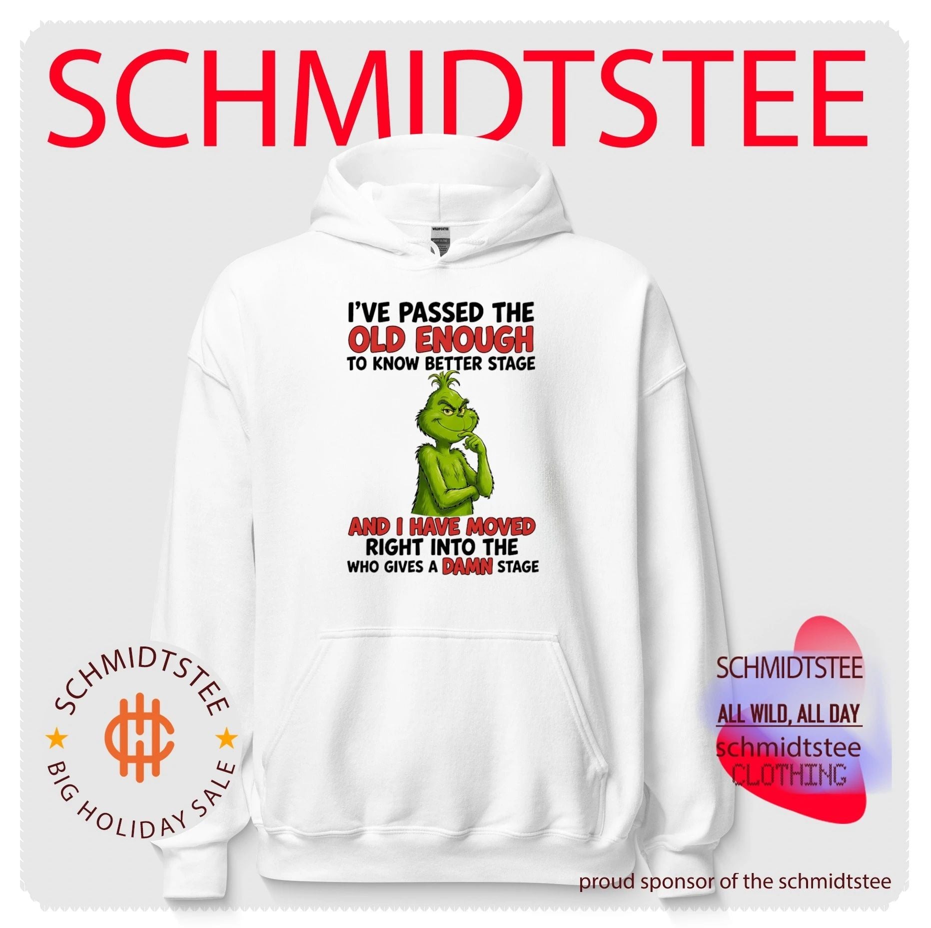 The Grinch Passed the Old Enough to Know Better Who Gives a Damn Stage shirt