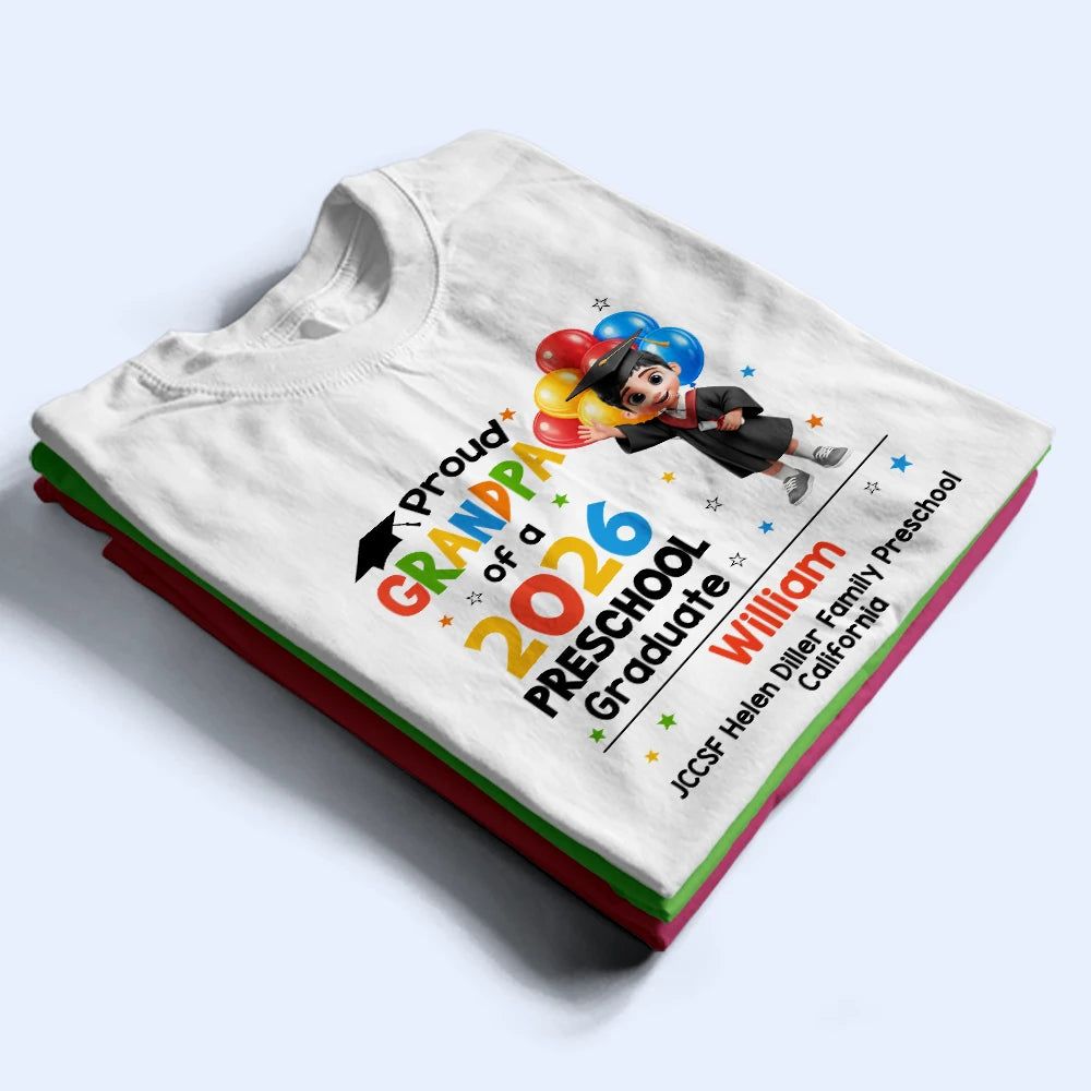 Proud Family Of A Preschool Graduate - Personalized T Shirt