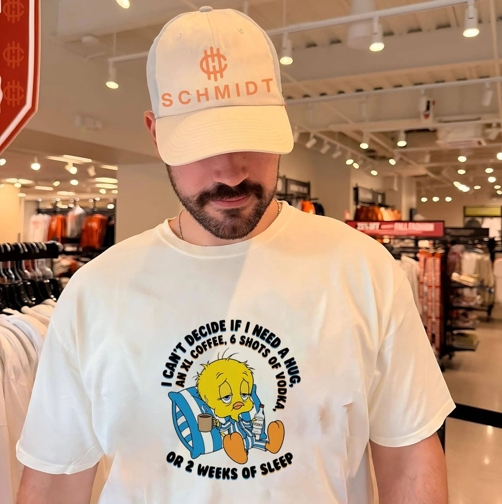 I can’t decide if I need a hug an XL coffee 6 shots of Vodka Tweety shirt