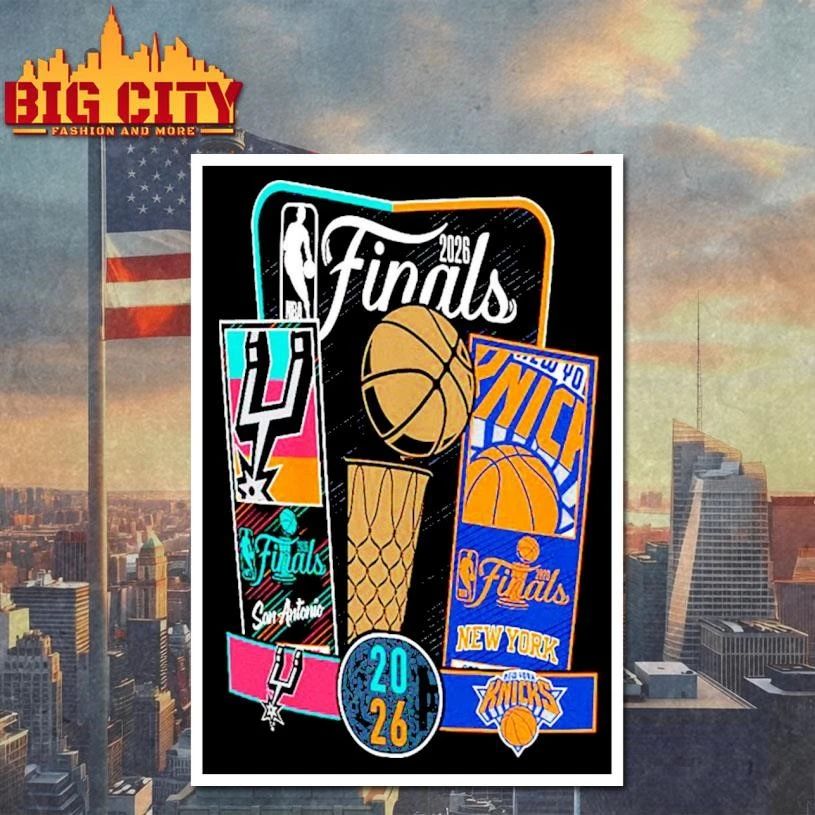 San Antonio Spurs Men’s Stadium Essentials 2026 NBA Finals Ticket Matchup Shirt