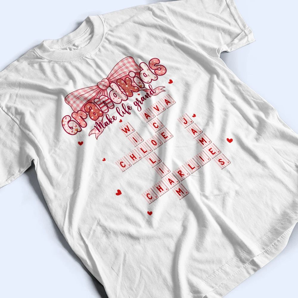Crossword Grandkids Make Life Grand Preppy Coquette - Personalized T Shirt