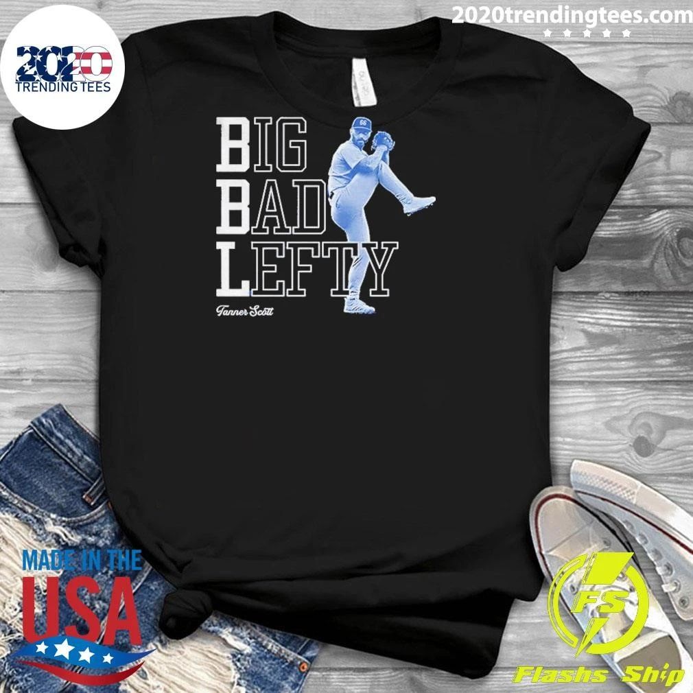 Miguel Rojas Wearing Tanner Scott Big Bad Lefty Shirt