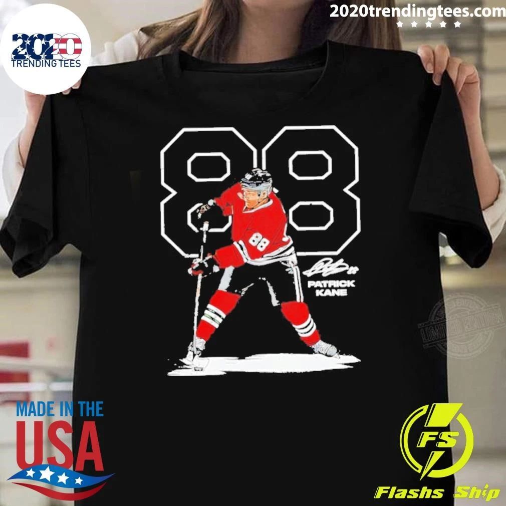 Premium Patrick Kane #88 Chicago Blackhawks Hockey Outline Signature Shirt