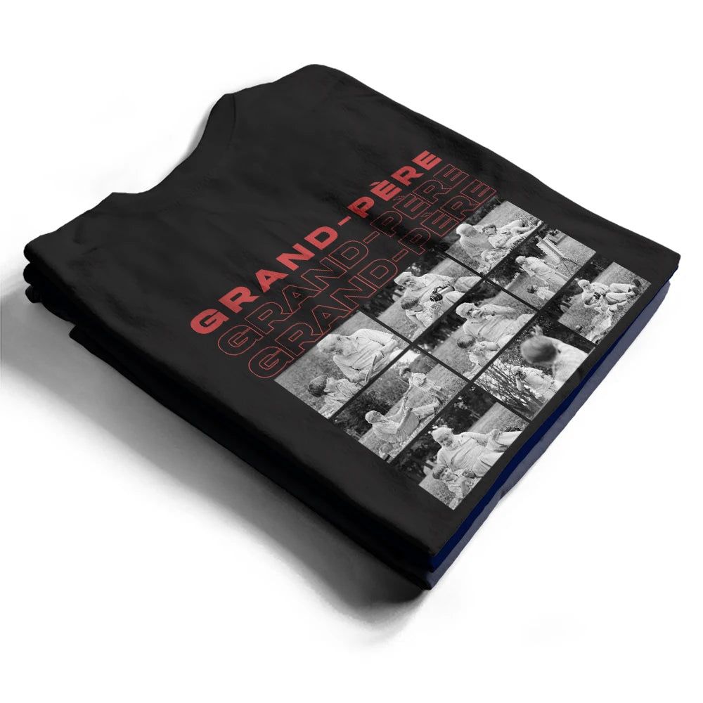 Photo Personnalisable En Noir Et Blanc Pour Papa Grand-Père - T-Shirt Personnalisé