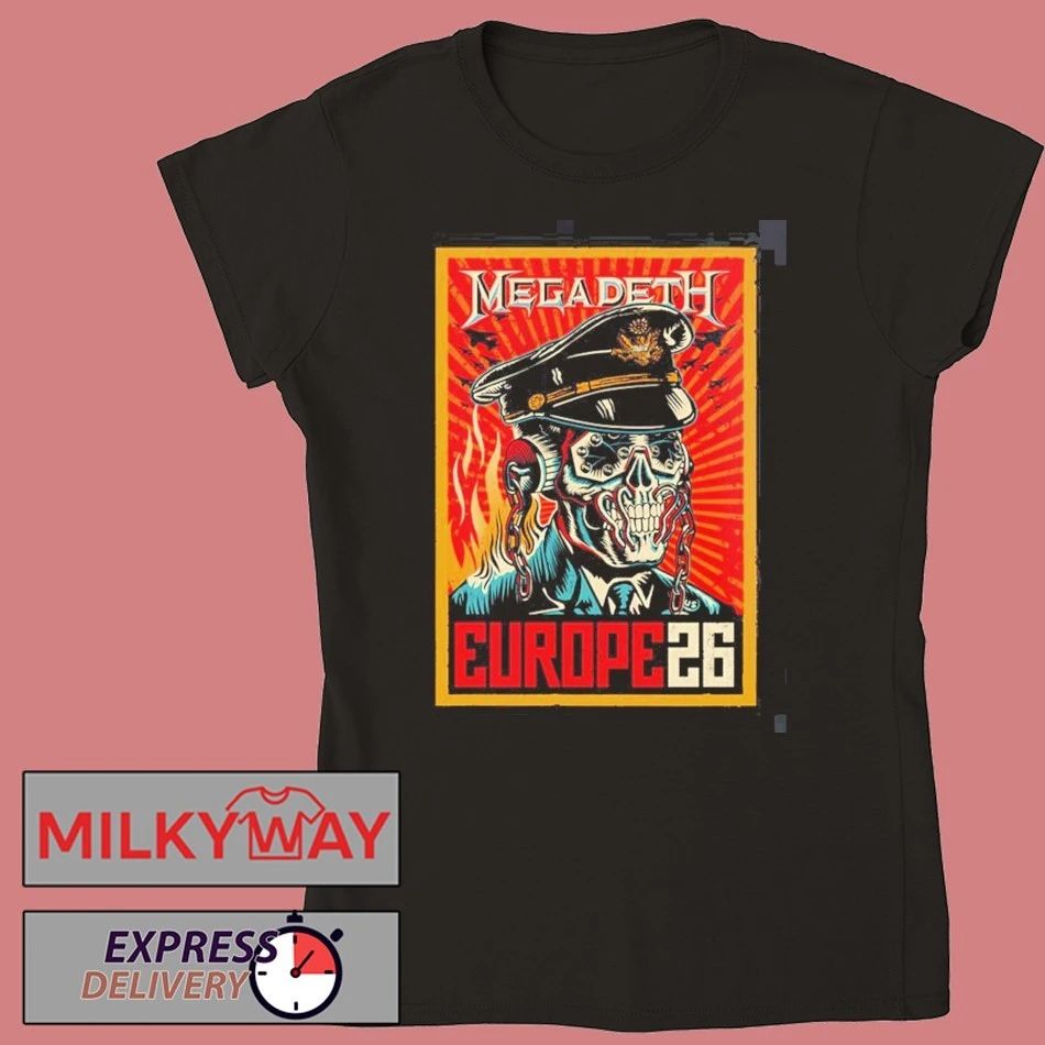 Megadeth Europe 2026 Tour Merch Commander Vic Over Europe T-Shirt