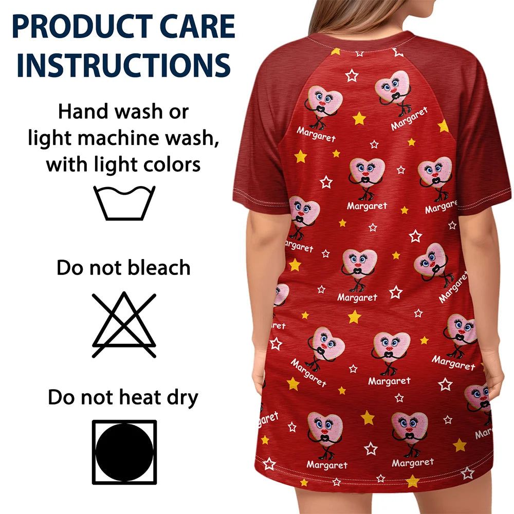 This Grandma Belongs To Kids Pet Biscuits - Personalized Women's Sleep Tee