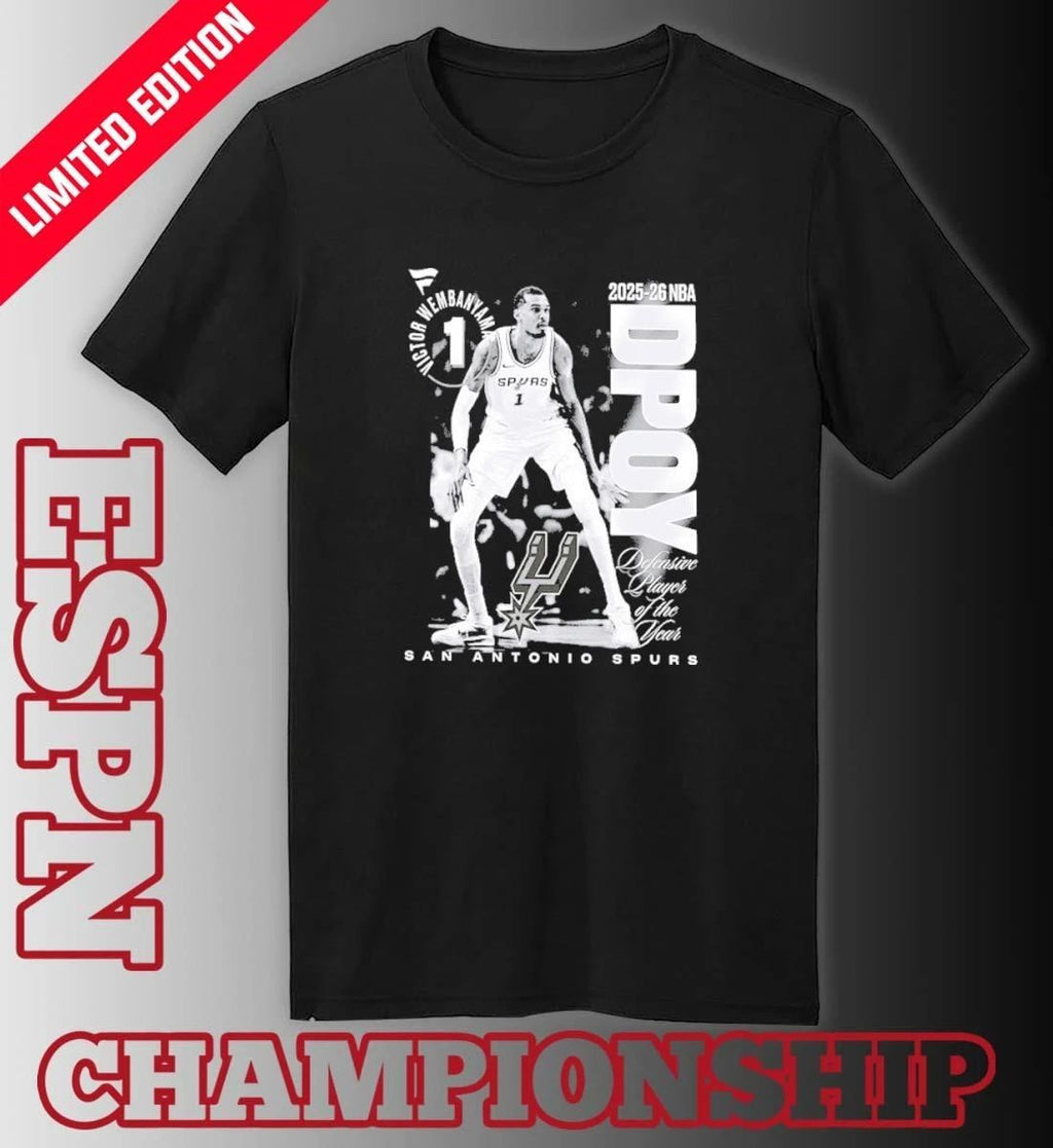 Victor Wembanyama San Antonio Spurs 2025-26 NBA Defensive Player of the Year Legacy T-Shirt
