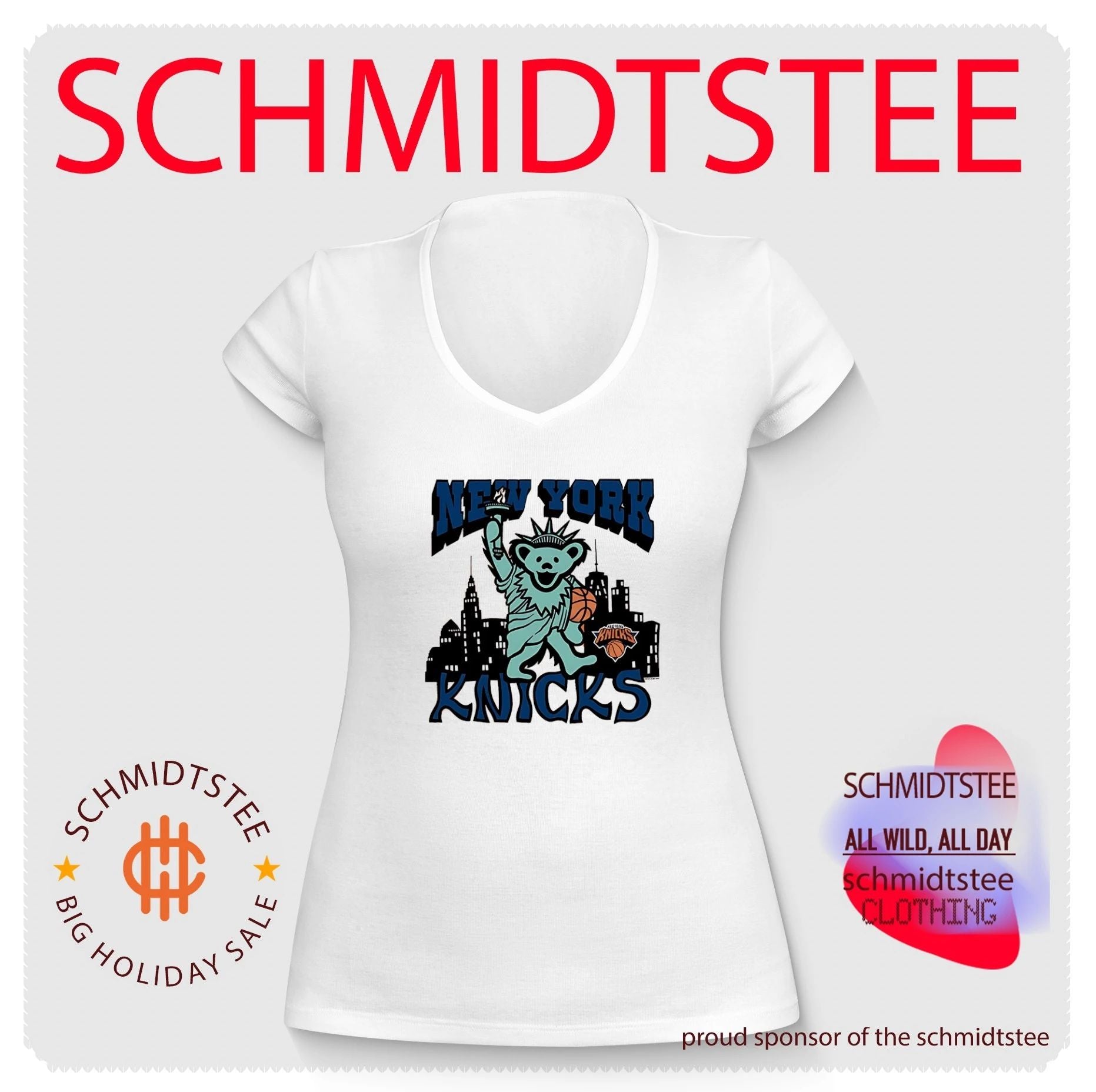 New York Knicks feature Statue of Liberty skyline shirt