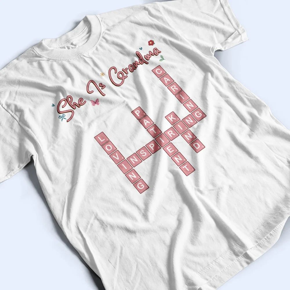 Crossword She Is Mom Nana - Personalized T Shirt