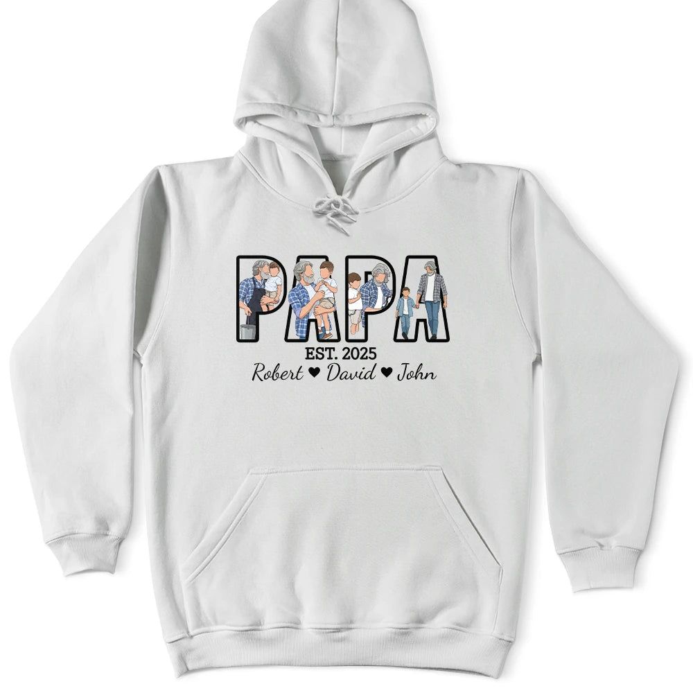Custom Photo Faceless Portrait Dad Papa Portrait - Personalized T Shirt
