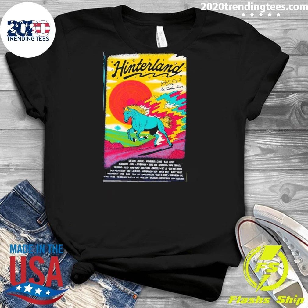 Hinterland Festival 2026 Event Poster In St Charles Iowa On July 30 August 2 2026 Shirt