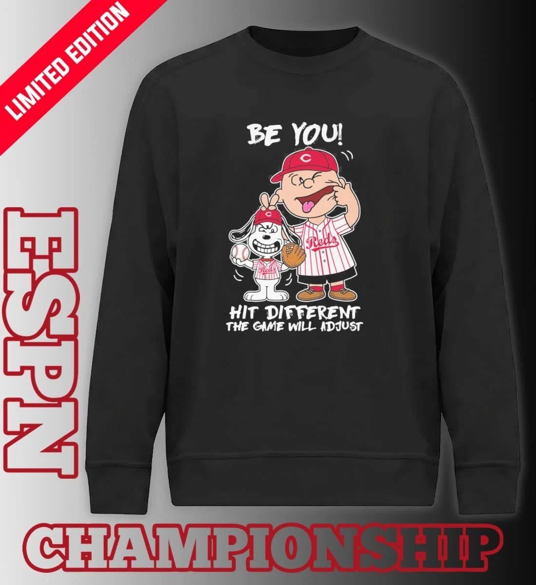 The Peanuts X Cincinnati Reds Be You Hit Different The Game Will Adjust Shirt