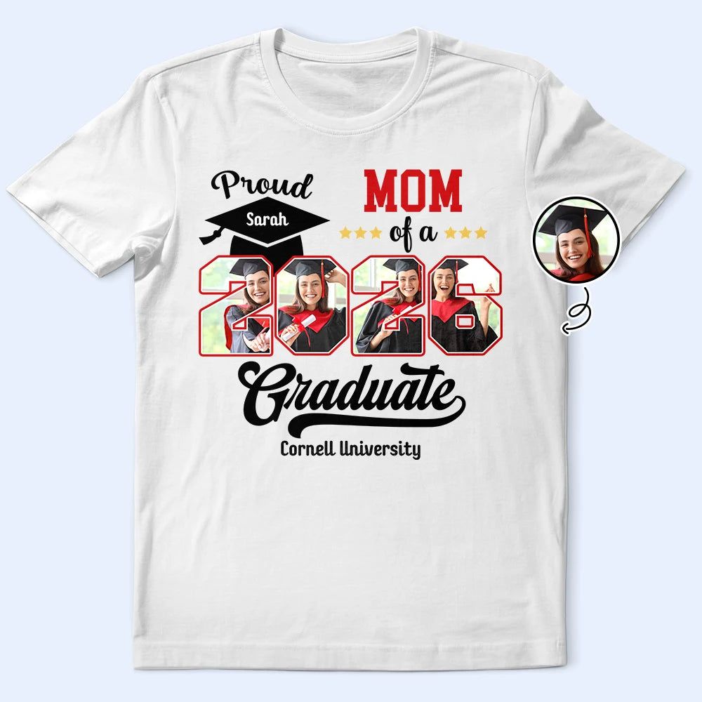 Custom Photo Proud Mom Dad Of A Graduation - Personalized T Shirt