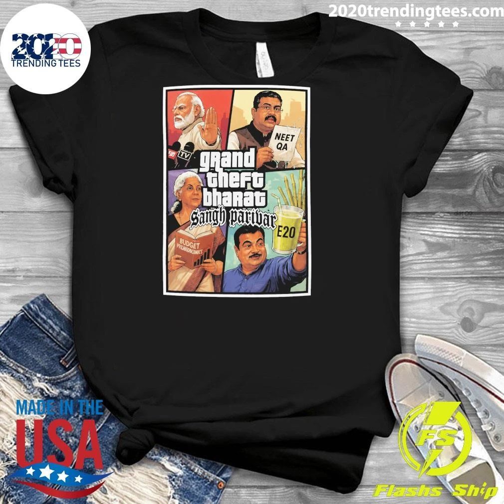 Back Grand Theft Bharat Sangh Parivar Shirt