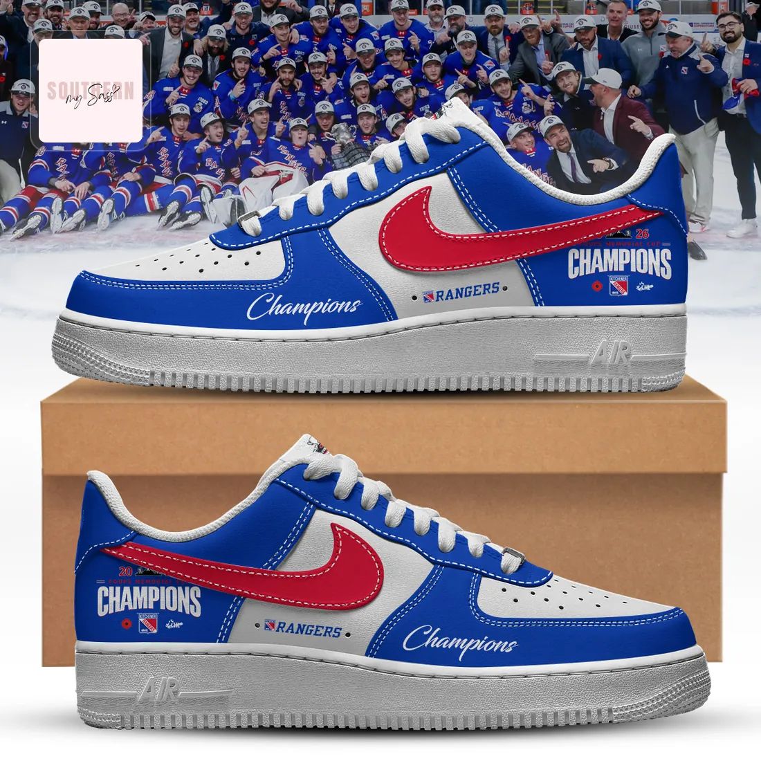 New York Rangers 2026 Memorial Cup Champions Limited Edition Air Force 1 Sneakers