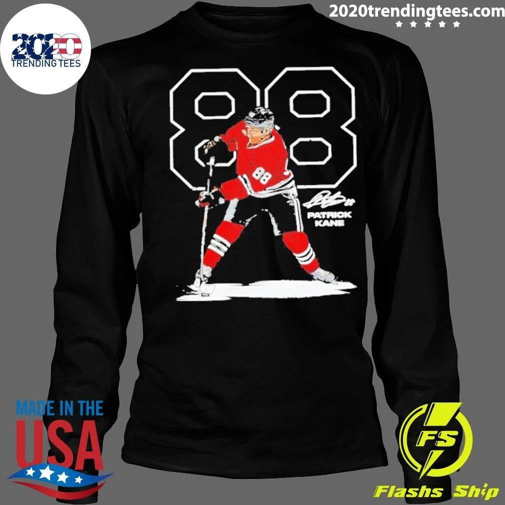 Premium Patrick Kane #88 Chicago Blackhawks Hockey Outline Signature Shirt