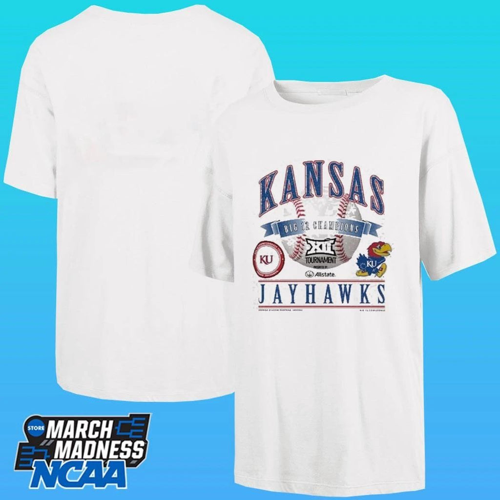 Kansas Jayhawks New Era Male 2026 Big 12 Baseball Tournament Champions Locker Room Shirt