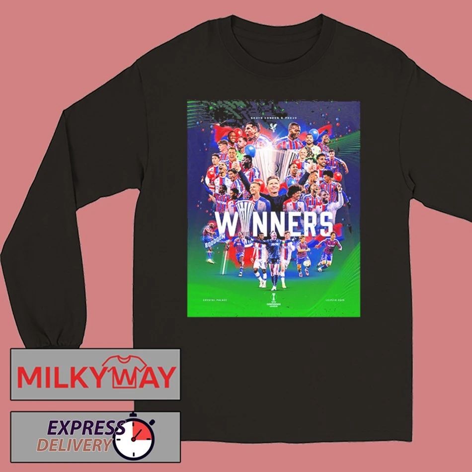 Celebrates Crystal Palace FC Champions UEFA Conference League 2026 Leipzig 2026 shirt