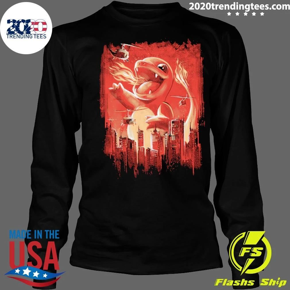 Charmanzilla Godzilla Charmander Kaiju City Attack Tee Shirt