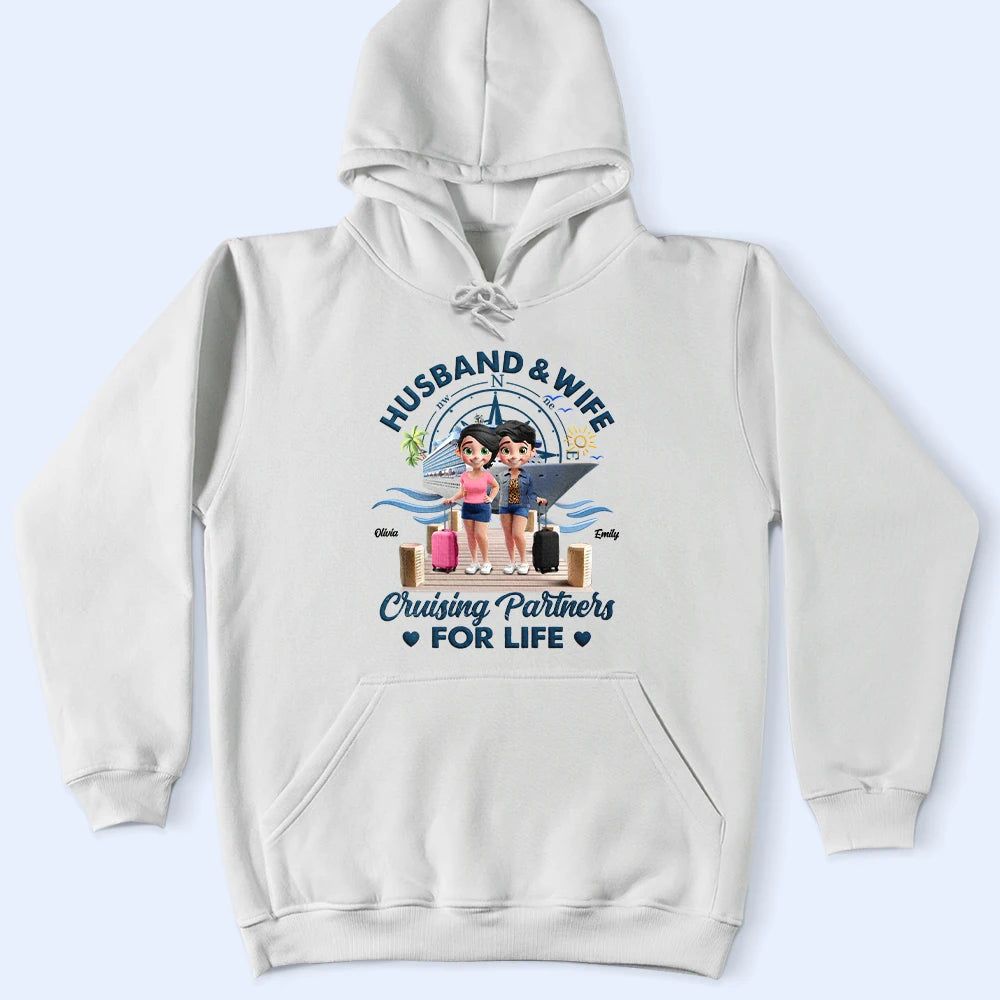 Cruising Partners For Life 3D Effect Couple - Personalized T Shirt