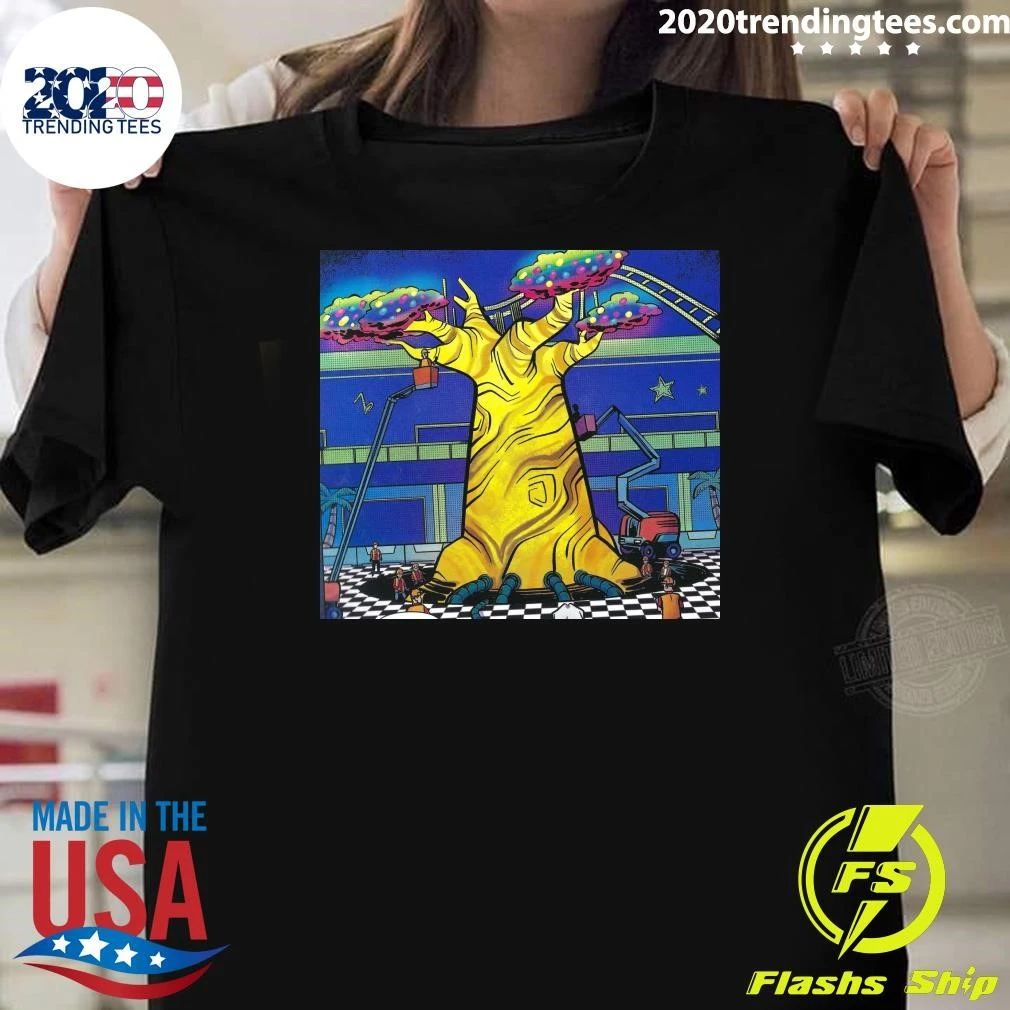 Whimsical Fantasy Tree Amusement Park Illustration Shirt
