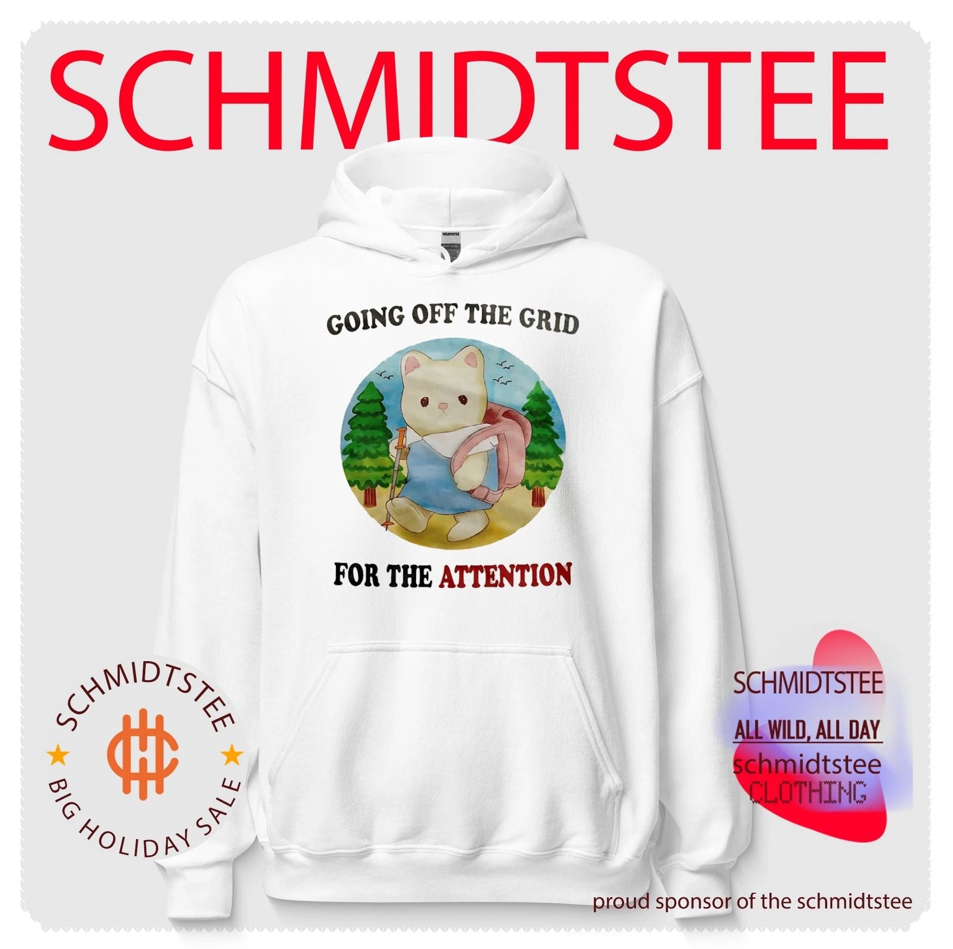 Going off the Grid for the Attention hiking cat shirt