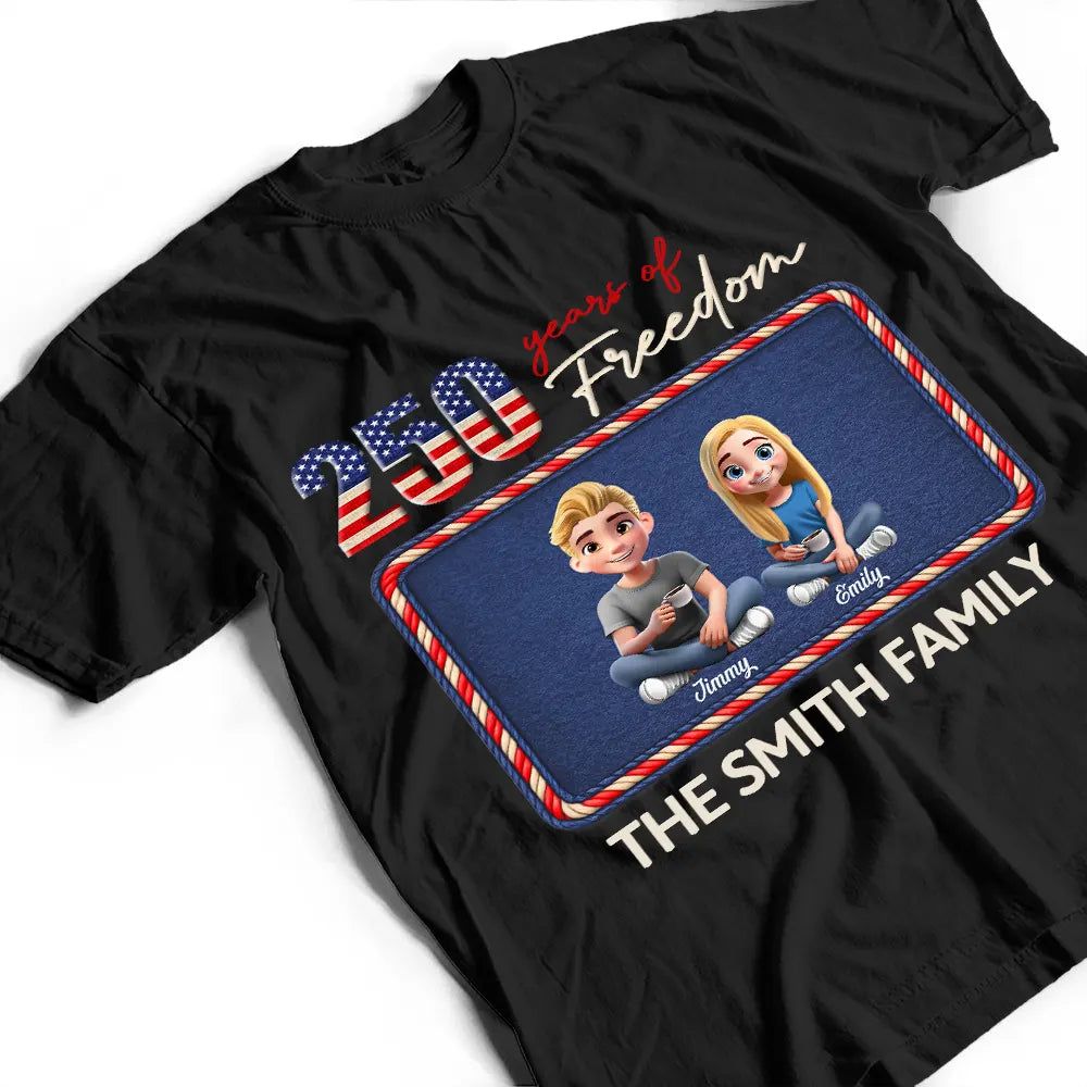 Stars And Stripes American Family 250 Years Of Freedom - Personalized T Shirt