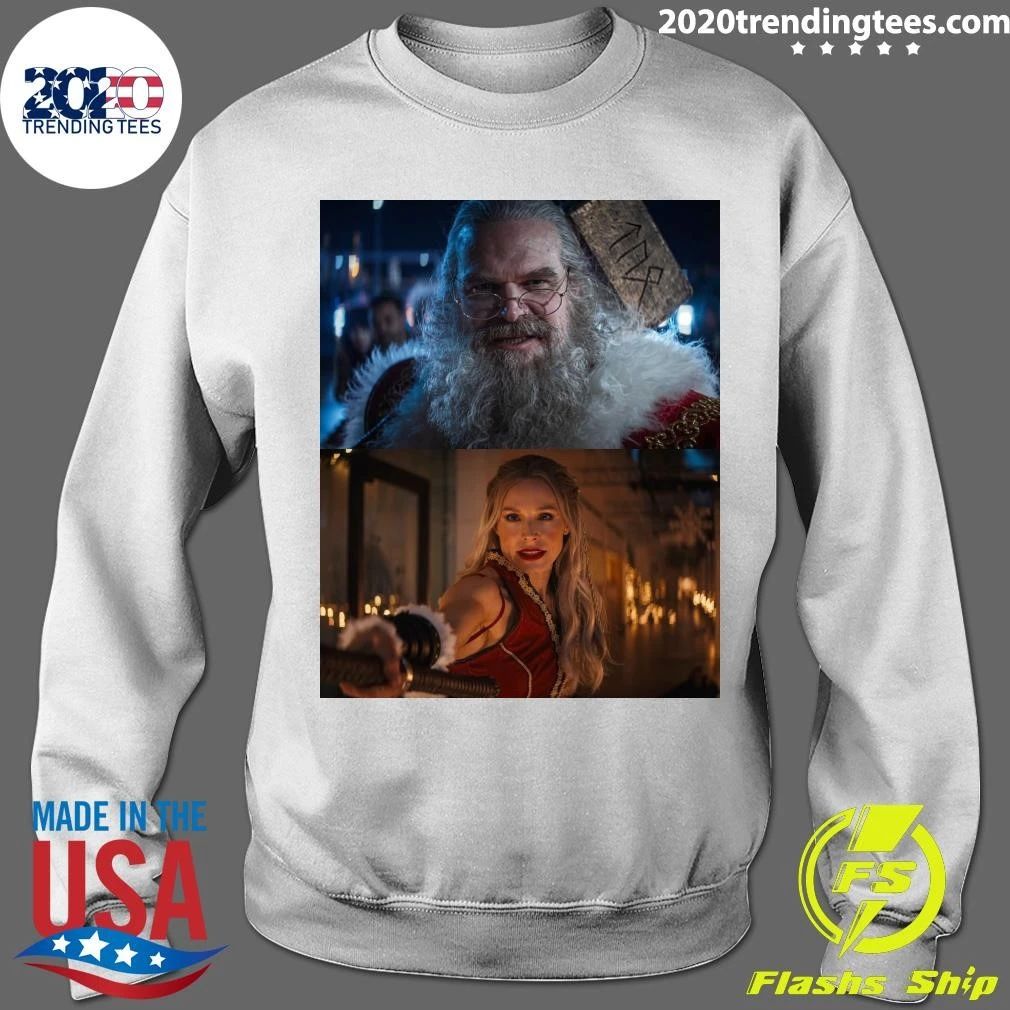 Kristen Bell as Mrs. Claus and David Harbour as Santa Claus in Violent Night 2 Shirt
