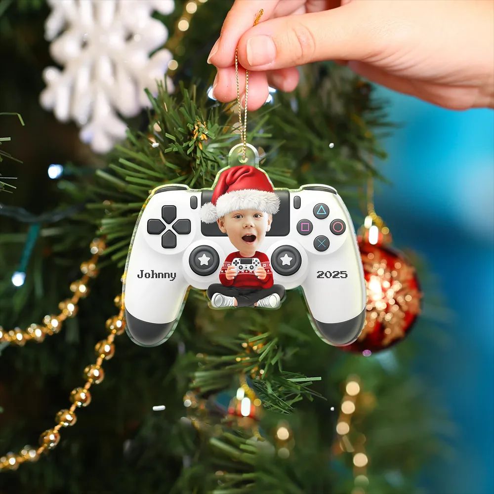 Custom Photo Kids Teens Gamer - Personalized Custom Shaped Acrylic Ornament