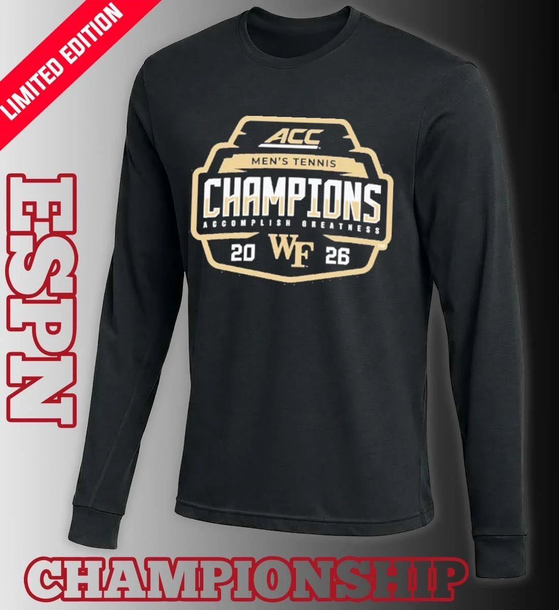 Wake Forest University Men’s Tennis 2026 ACC Champions Locker Room T-Shirt