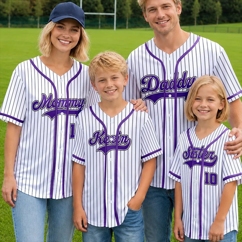 Custom Photo Pencil Sketch Art Family Mommy Daddy Baseball - Personalized Baseball Jersey Shirt