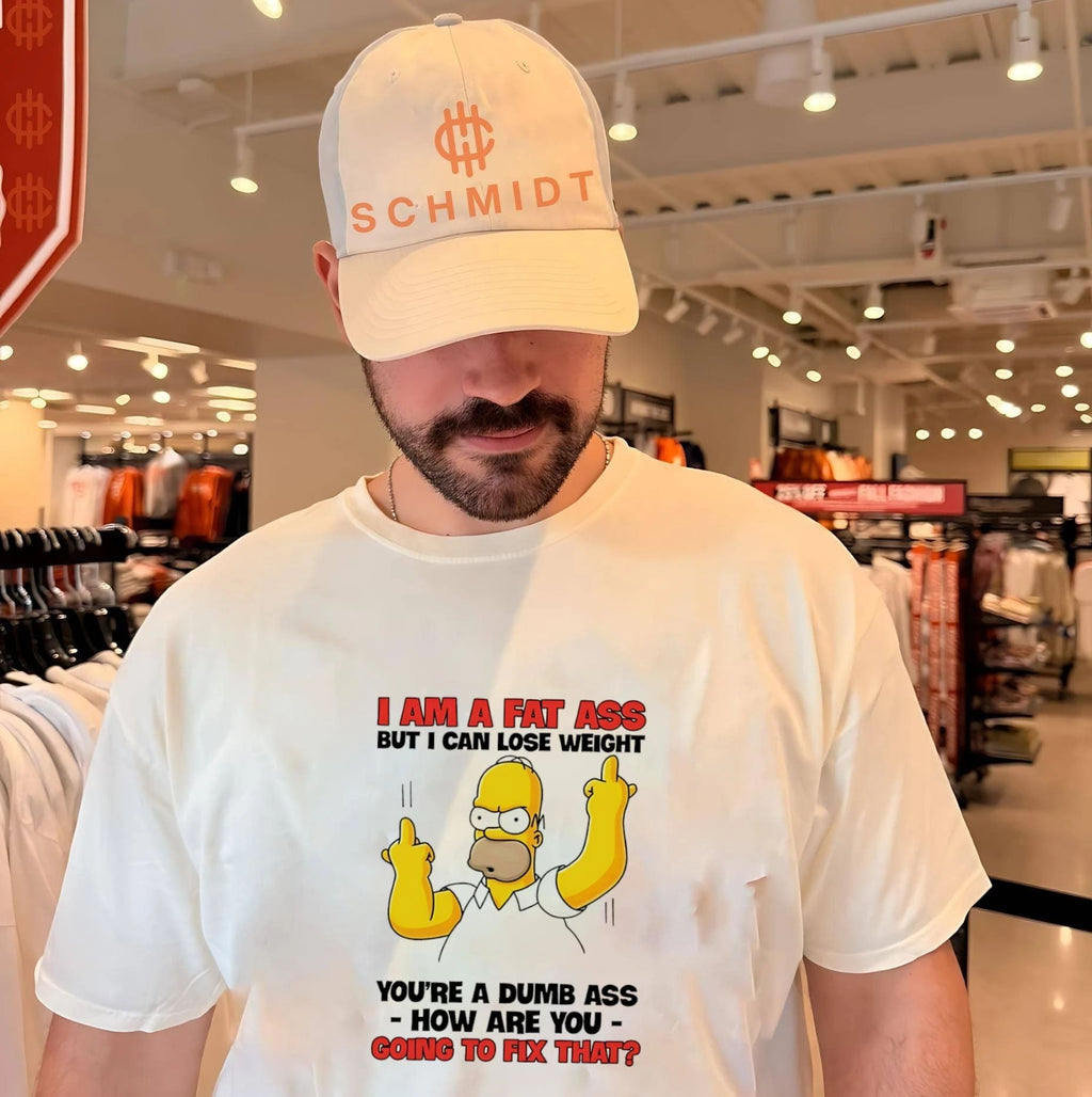 I am a fat ass but I can lose weight you’re a dumb ass how are you Simpson middle finger shirt