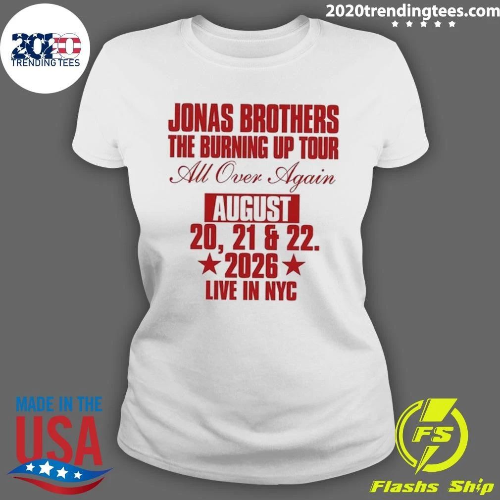Jonas Brothers New York Pop Up Merch Burning Up All Over Again Tour 2026 Shirt