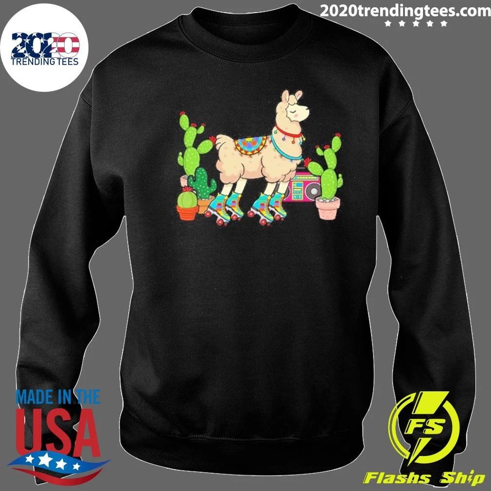 Roller Disco Llama Cactus Shirt