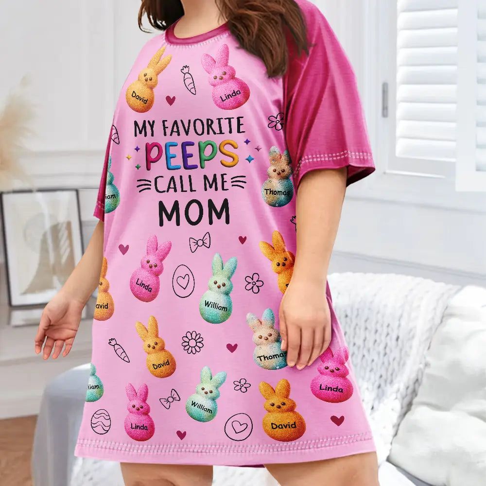 My Favorite Peeps Call Me Grandma - Personalized Women's Sleep Tee