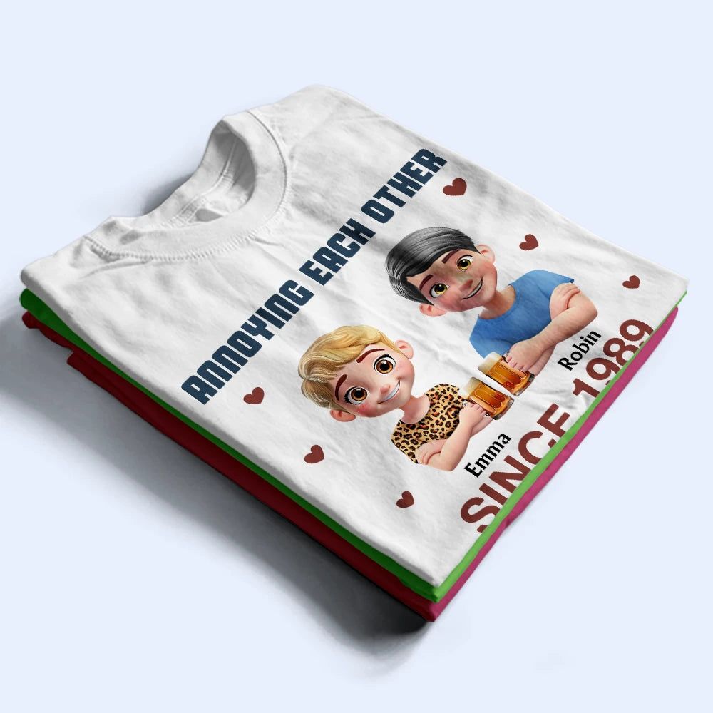 Cross Arms Couple Annoying Each Other - Personalized T Shirt