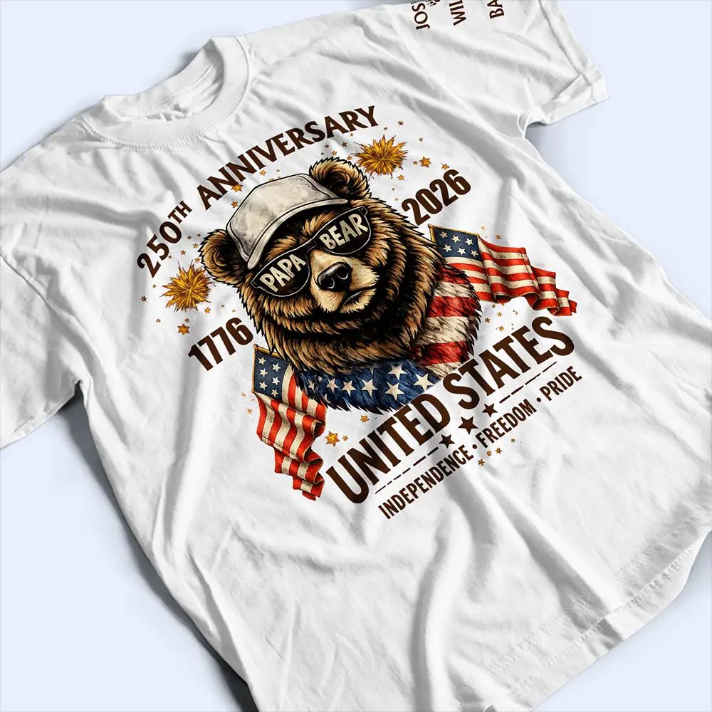 Stars & Stripes Grandpa Bear - Personalized T Shirt