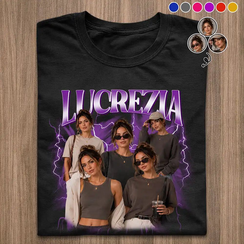 Custom Photo Collage Portrait Vintage Bootleg Shirt - Personalized T Shirt