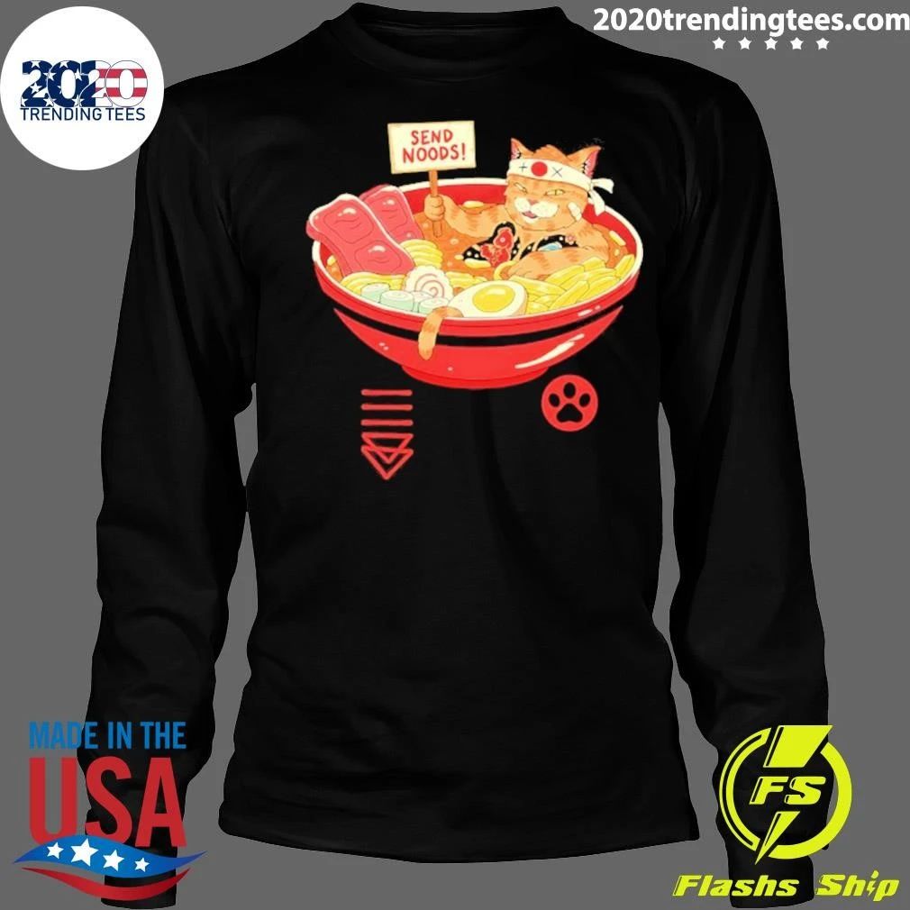 Send Noods Cat Ramen Bowl Noodle Shirt