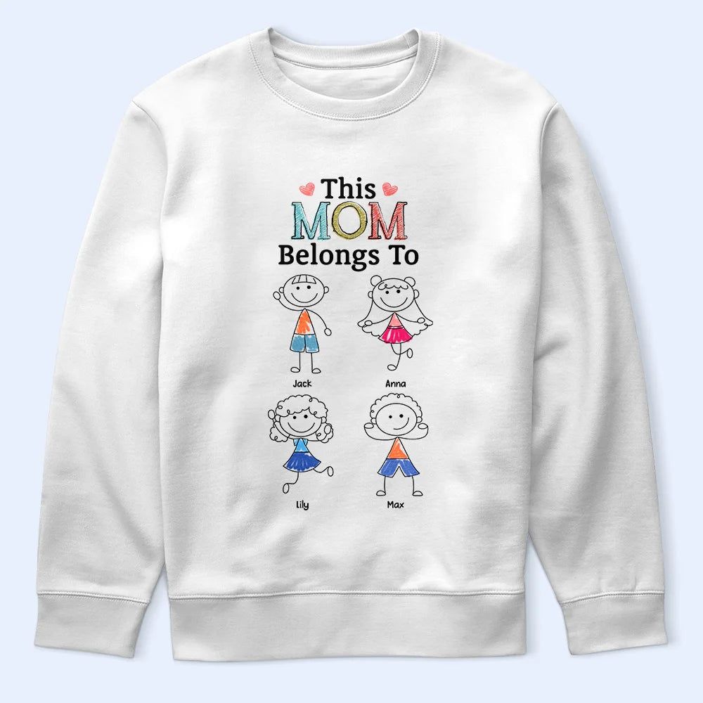 This Grandma Mommy Belongs To Funny Stick Figures - Personalized T Shirt