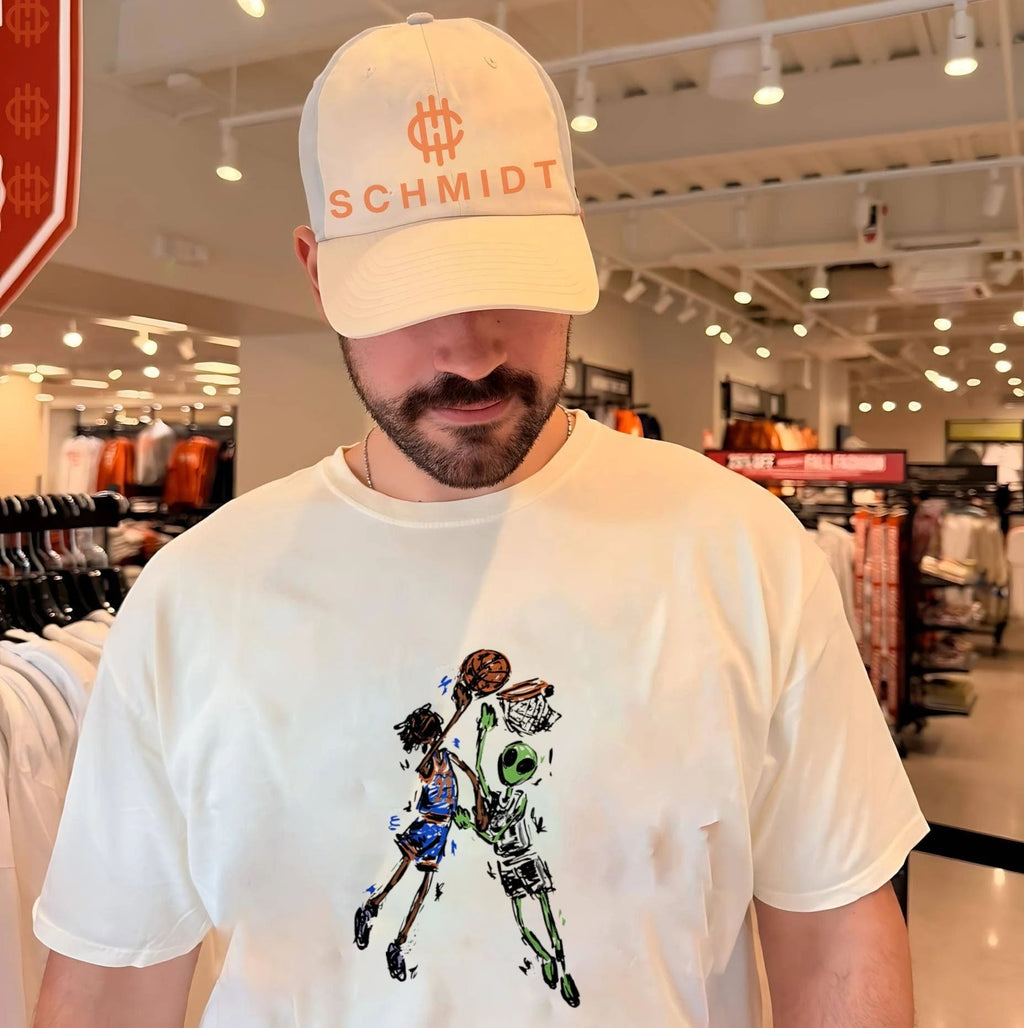 Jalen Brunson vs Alien Wemby dunking ball illustrated shirt