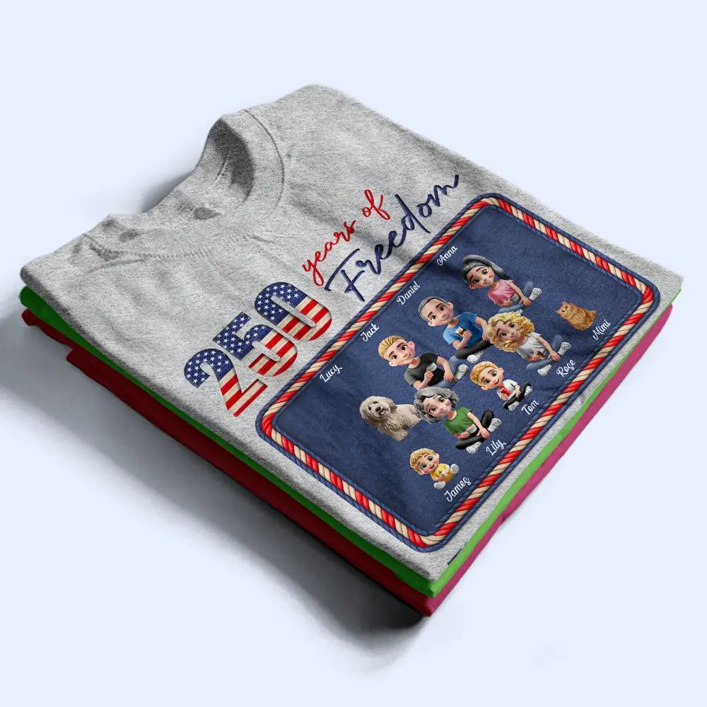 Stars And Stripes American Family 250 Years Of Freedom - Personalized T Shirt