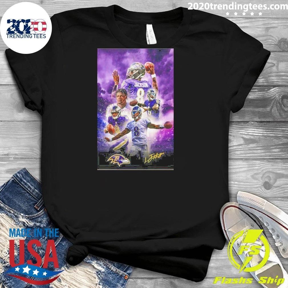 American Football Player Lamar Jackson Poster Wall Art Shirt