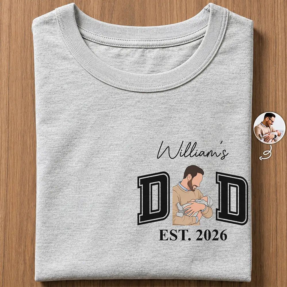 Custom Photo Faceless Portrait New Dad New Mom - Personalized T Shirt