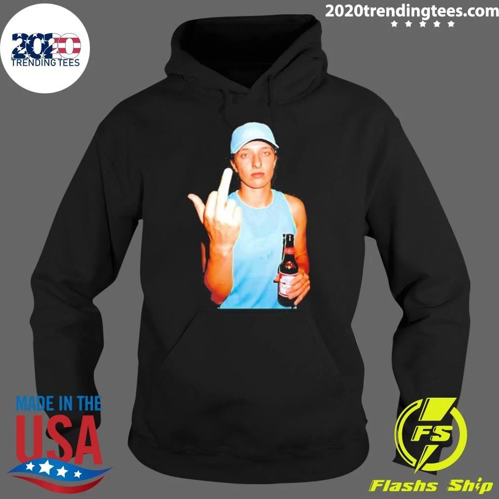 Iga Swiatek Middle Finger Budweiser Tennis Beer Shirt