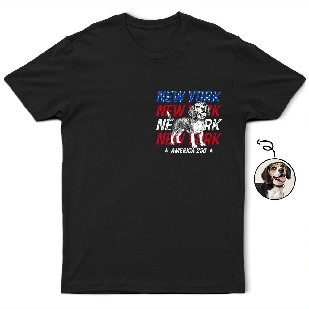 Custom Photo Pencil Sketch Art American 250 With US States - Personalized T Shirt