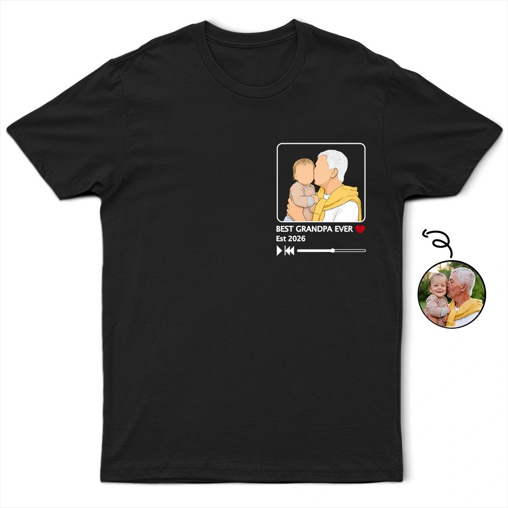 Custom Photo Faceless Portrait Best Dad Ever Est - Personalized T Shirt