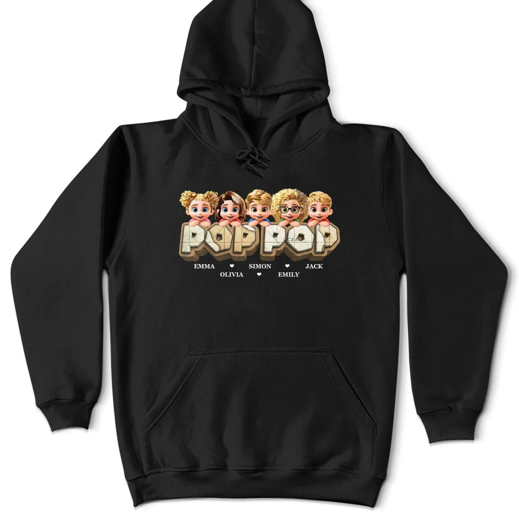 Vintage Map Grandpa Papa Dad 3D Effect Kids - Personalized T Shirt