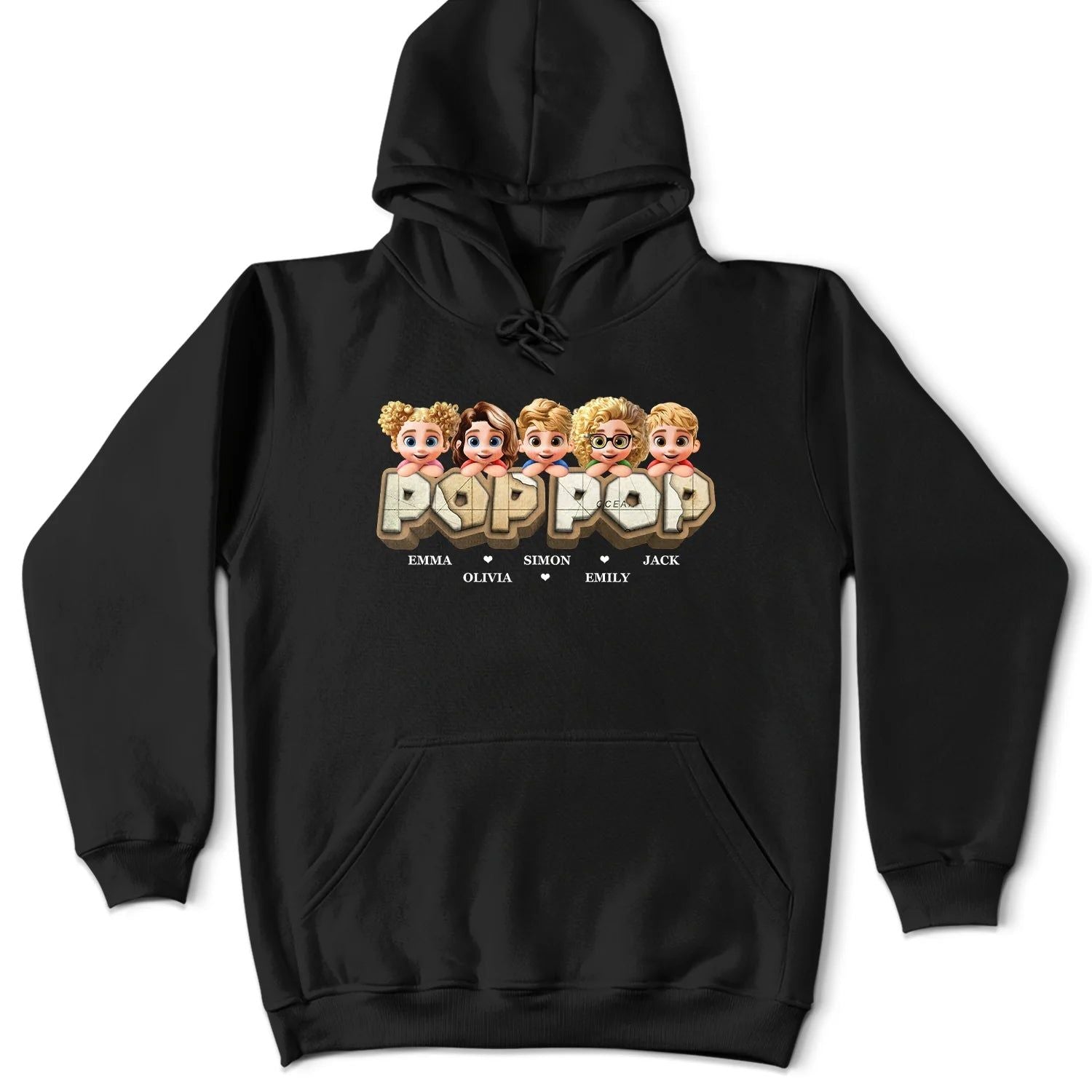 Vintage Map Grandpa Papa Dad 3D Effect Kids - Personalized T Shirt