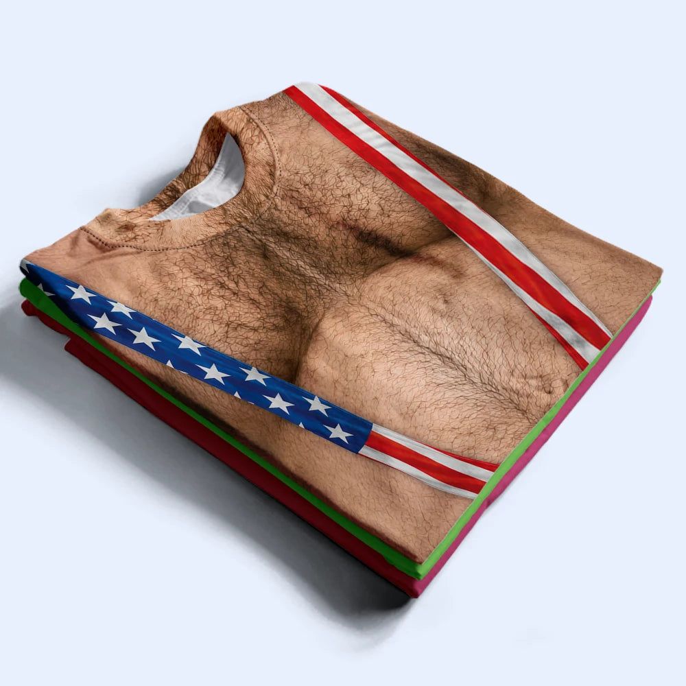Funny 3D Hairy Body Swimsuit - Personalized Full Print T Shirt